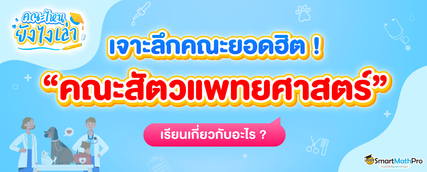 คณะสัตวแพทยศาสตร์ เรียนเกี่ยวกับอะไร มีมหาลัยฯ ไหนสอนบ้าง ?