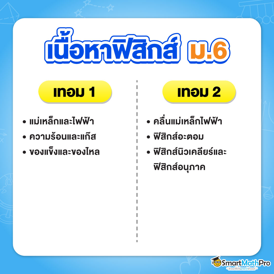 ฟิสิกส์ ม.ปลาย ม.6 เรียนอะไร