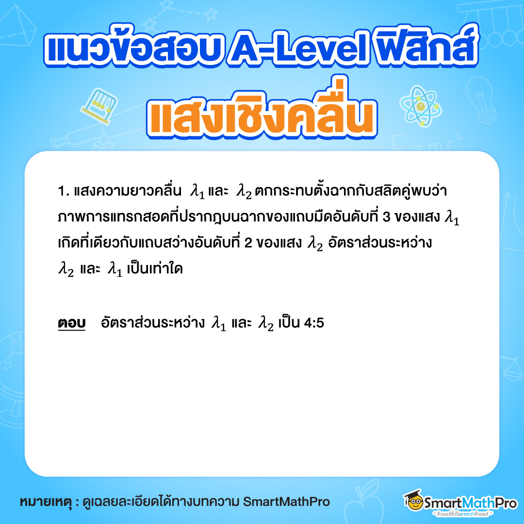 แนวข้อสอบ A-Level ฟิสิกส์ ข้อที่ 1