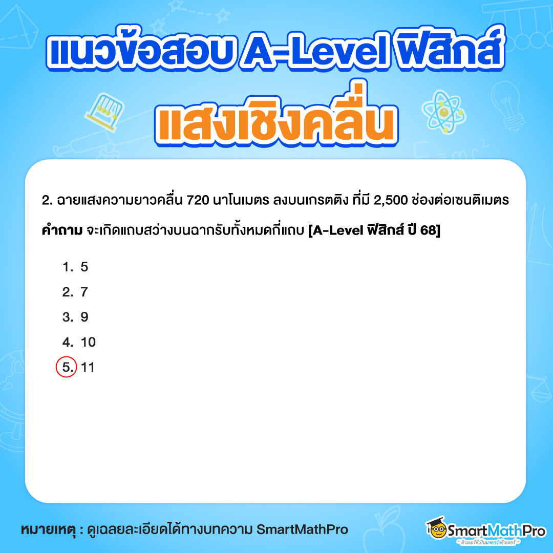 แนวข้อสอบ A-Level ฟิสิกส์ ข้อที่ 2